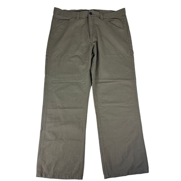 Blue Mountain Men's Pants Brown Flat Front Straight Leg Cotton Trousers - Picture 1 of 10